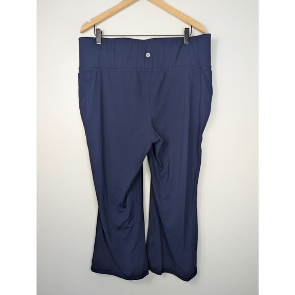 Livi Lane Bryant High Rise Wicking Capri Flare Legging in Pantone Maritime Blue - Picture 5 of 7